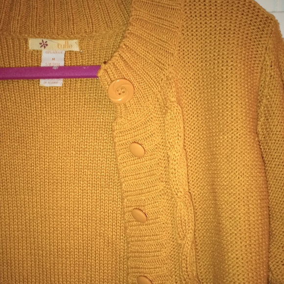 Women's Tulle Button up Short Sleeve Sweater  size Medium - Picture 5 of 5